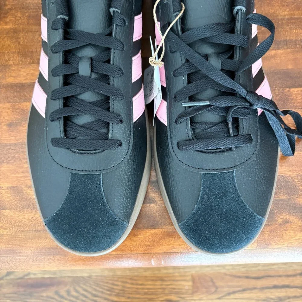 Adidas Men's VL Court 3.0 Black and Pink Sneaker JH6610 Athletic Sporty 13